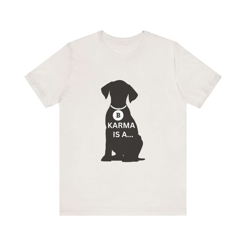 Unique Karma Is A... Women's Graphic T-Shirt Vintage White 13