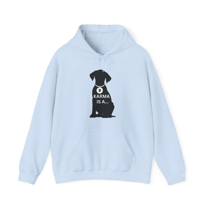 Unique Karma Is A... Men's Graphic Hoodie Light Blue 13
