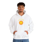 Men's graphic hoodie featuring sun design, providing style and comfort for any casual occasion.