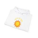 Watch Me Shine Men's Graphic Hoodie featuring a bright sun design, perfect for casual wear and style.